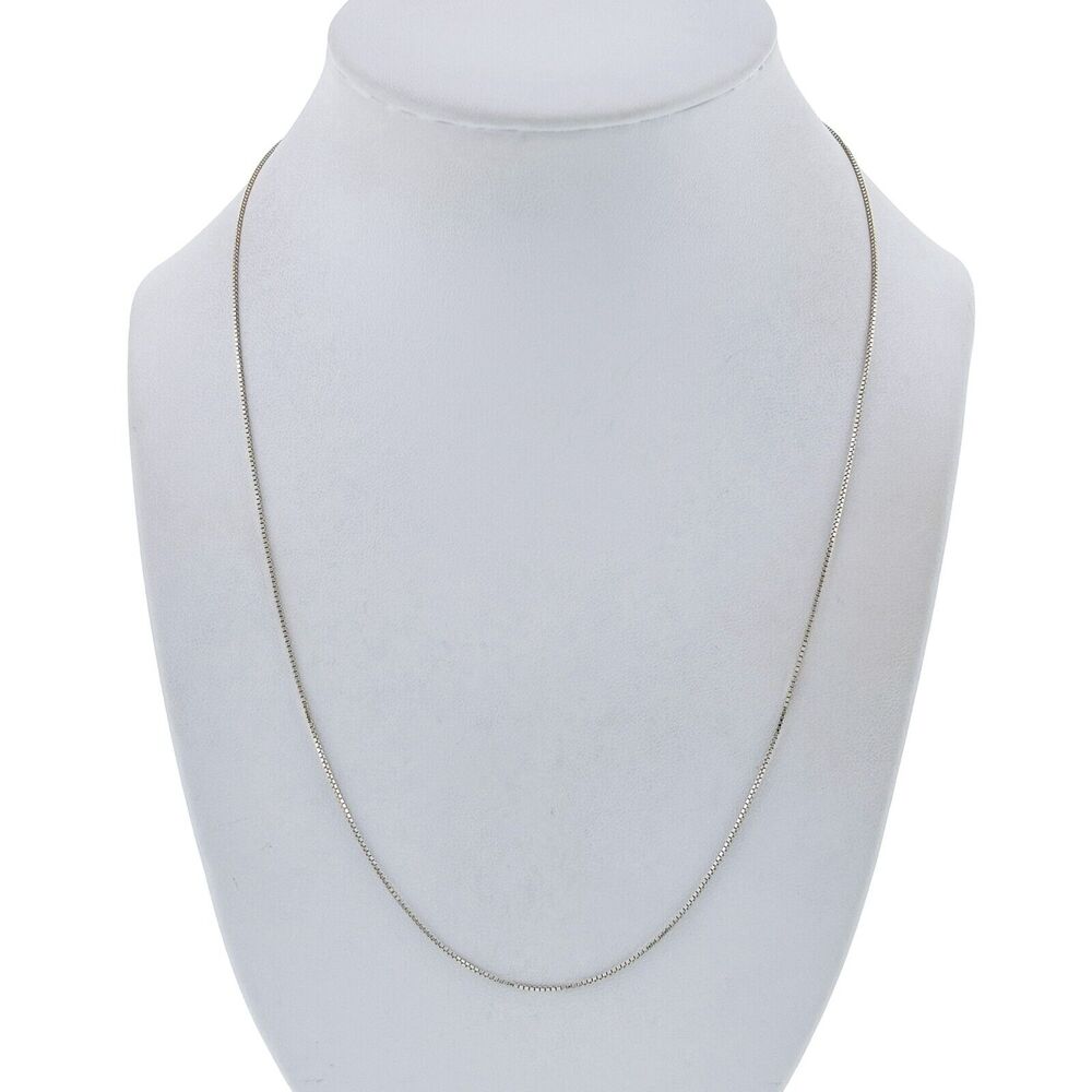 Vintage Italy Gold-Tone Sterling Silver 925 Box Chain Necklace 18"-20"